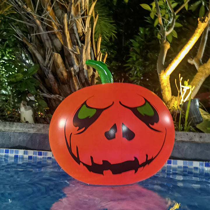 "Uppblåsbar LED-pumpa med färgskiftande ljus, perfekt för Halloween. Vattentät design för utomhusanvändning."
