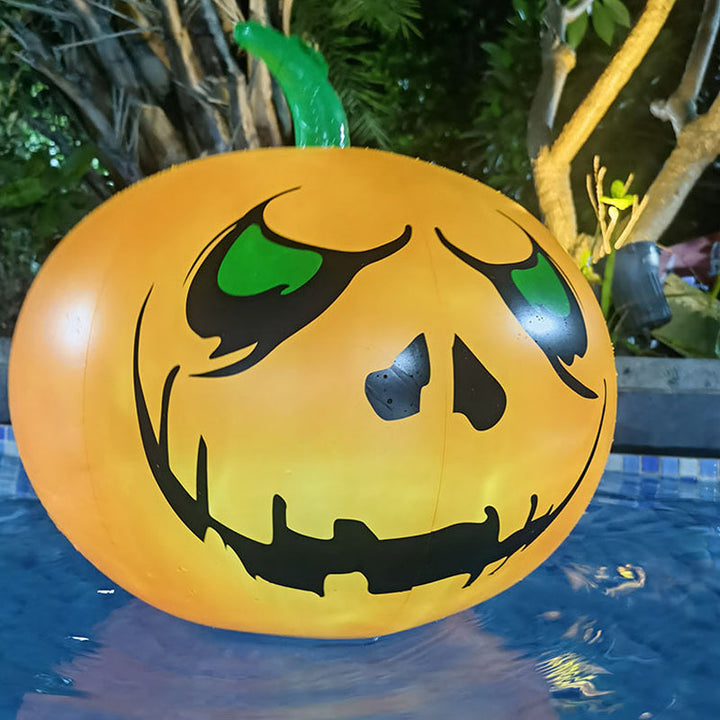 "Uppblåsbar LED-pumpa med färgskiftande ljus, perfekt för Halloween. Vattentät design för utomhusanvändning."