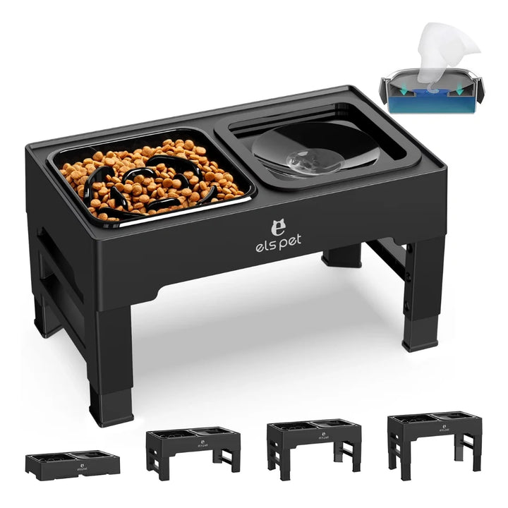 Upphöjd UpFeed Pro slowfeeder & antispillskål för hund/katt. Ergonomisk design för bekväma måltider.