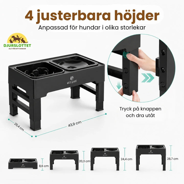 Justerbar UpFeed Pro matskål för hundar & katter. Ergonomisk design främjar bättre matsmältning.