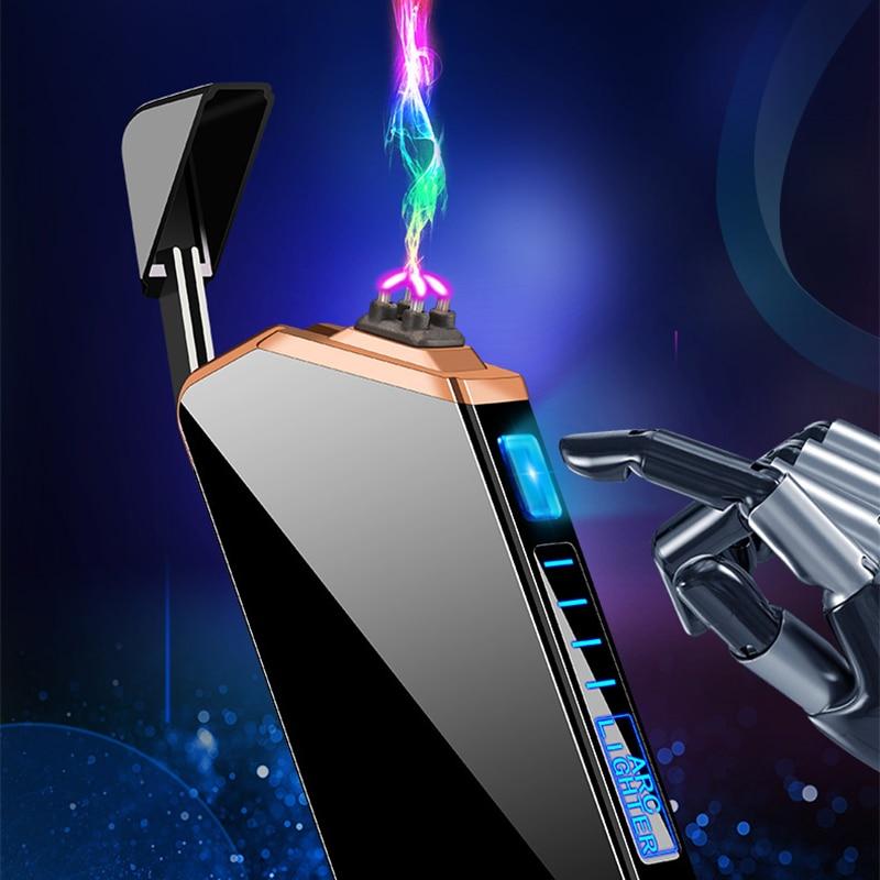 Modern plasmatändare med USB-laddning. Flamfri, vindtät design för säker användning överallt. Miljövänligt tillbehör.