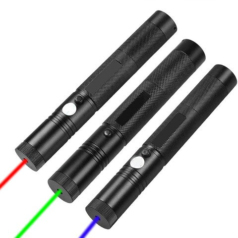 Portabel uppladdningsbar laserpekare. Perfekt verktyg för utomhusbruk, föreläsningar & som presentation.