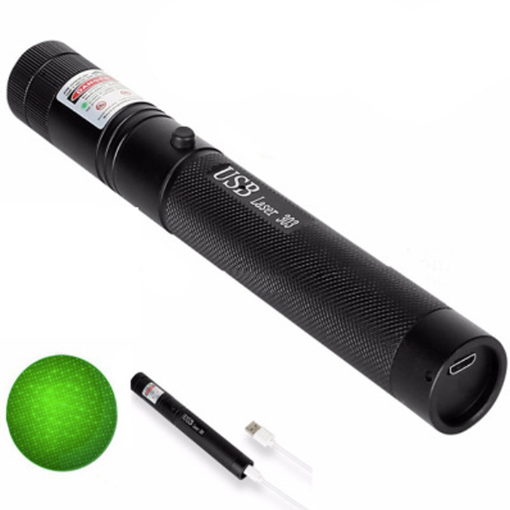 Kompakt uppladdningsbar laserpekare. Med grön/röd laser, lång räckvidd. Perfekt för mörkerseende & verktyg.