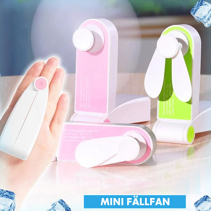 "Uppladdningsbar handhållen mini USB-fläkt i grön färg, kompakt design, perfekt för sommaranvändning, hållbar och bärbar."