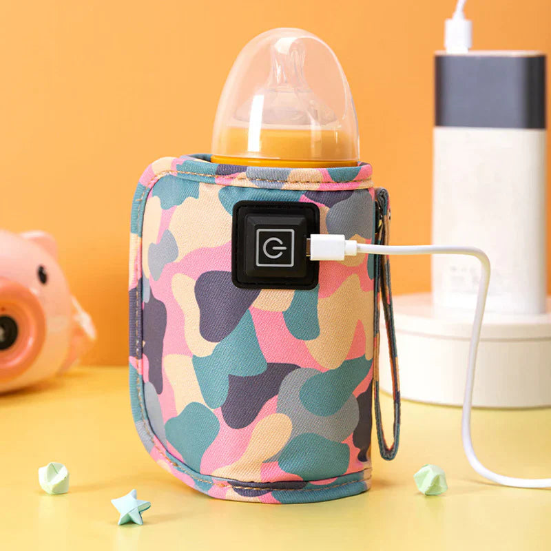 "USB mjölkvärmare för bekväm matning, kompakt design, justerbar temperatur, perfekt för resor och bärbar användning."