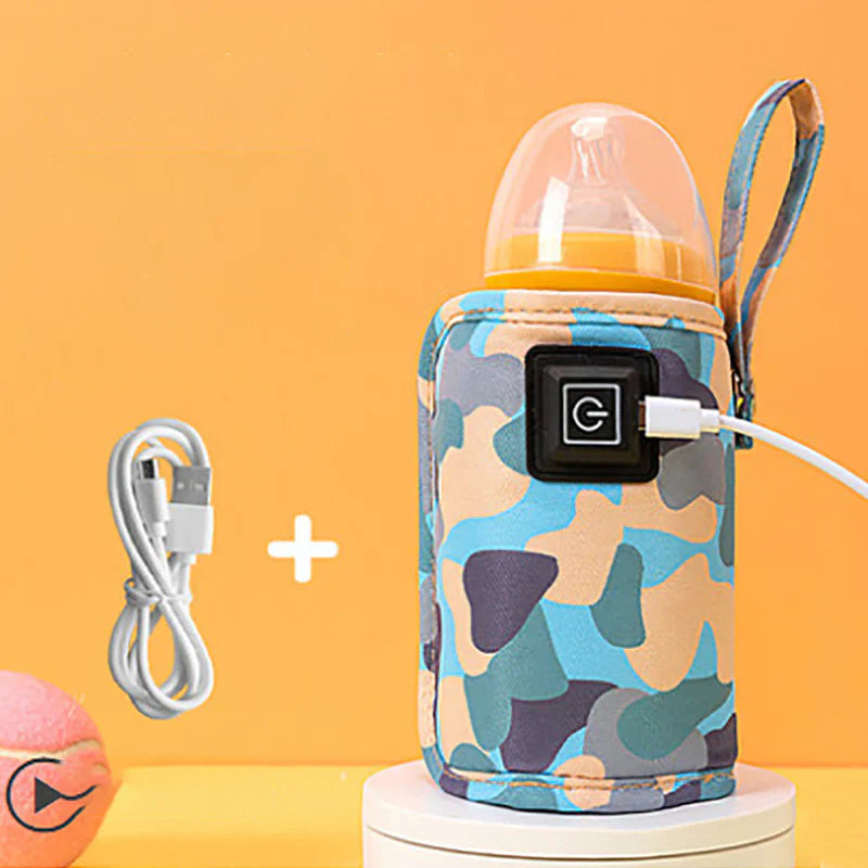 "USB mjölkvärmare för bekväm matning, kompakt design, justerbar temperatur, perfekt för resor och bärbar användning."
