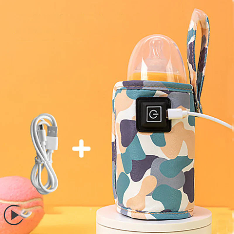 "USB mjölkvärmare för bekväm matning, kompakt design, justerbar temperatur, perfekt för resor och bärbar användning."