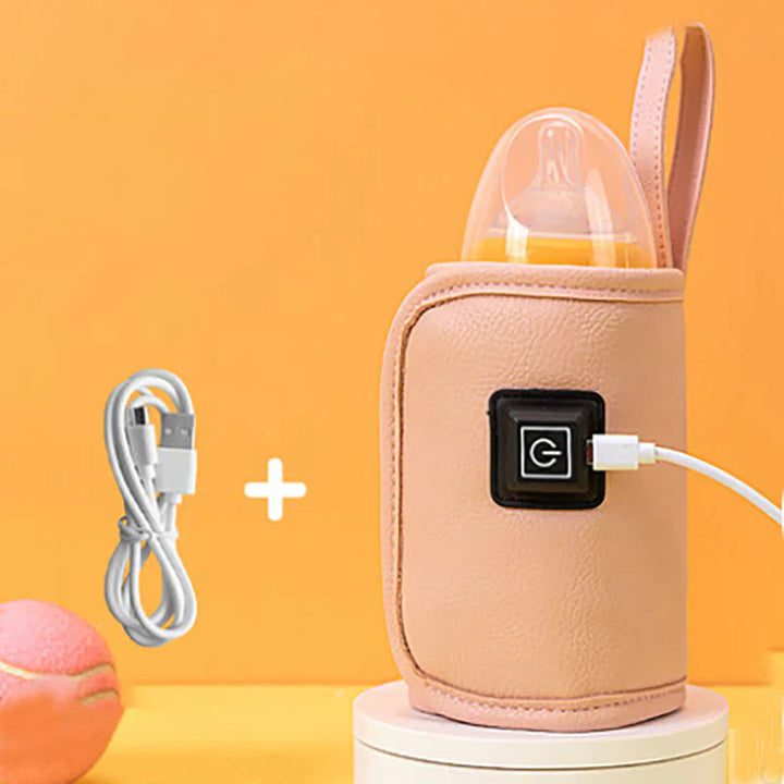 "USB mjölkvärmare för bekväm matning, kompakt design, justerbar temperatur, perfekt för resor och bärbar användning."