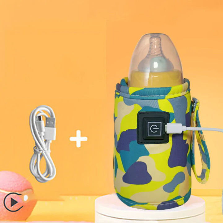 "USB mjölkvärmare för bekväm matning, kompakt design, justerbar temperatur, perfekt för resor och bärbar användning."