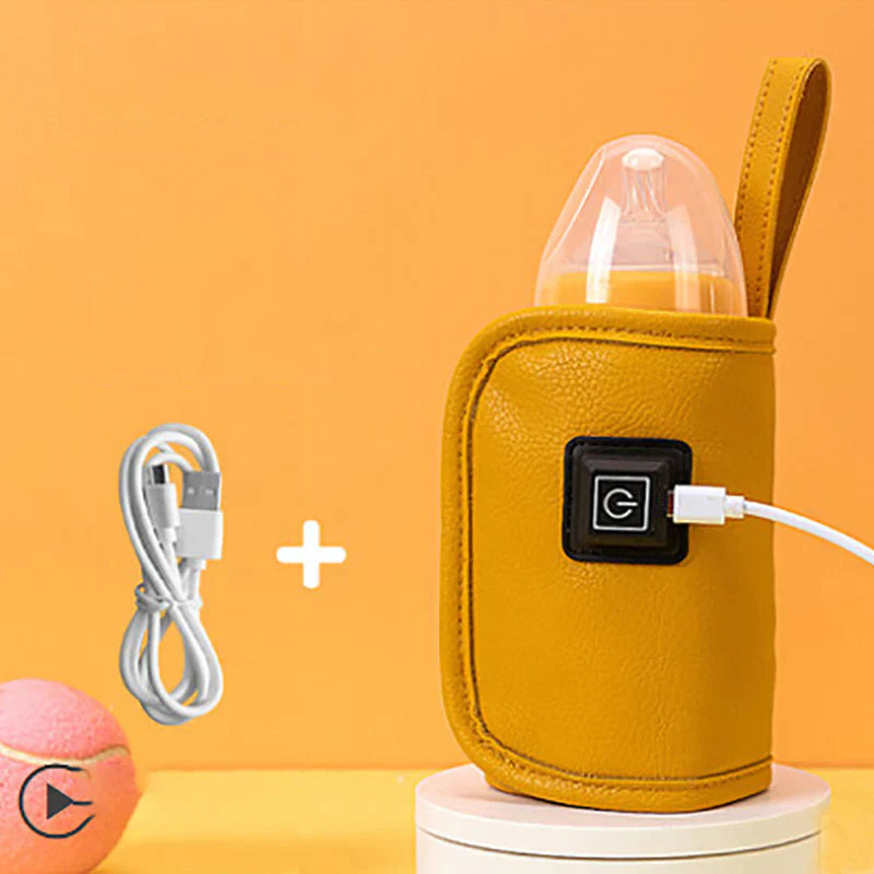"USB mjölkvärmare för bekväm matning, kompakt design, justerbar temperatur, perfekt för resor och bärbar användning."