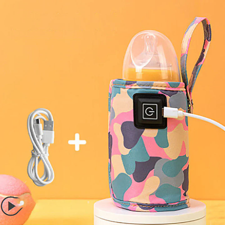 "USB mjölkvärmare för bekväm matning, kompakt design, justerbar temperatur, perfekt för resor och bärbar användning."