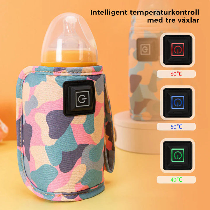 "USB mjölkvärmare för bekväm matning, kompakt design, justerbar temperatur, perfekt för resor och bärbar användning."