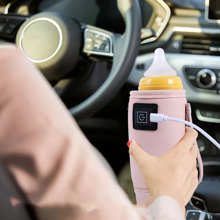 "USB mjölkvärmare för bekväm matning, kompakt design, justerbar temperatur, perfekt för resor och bärbar användning."