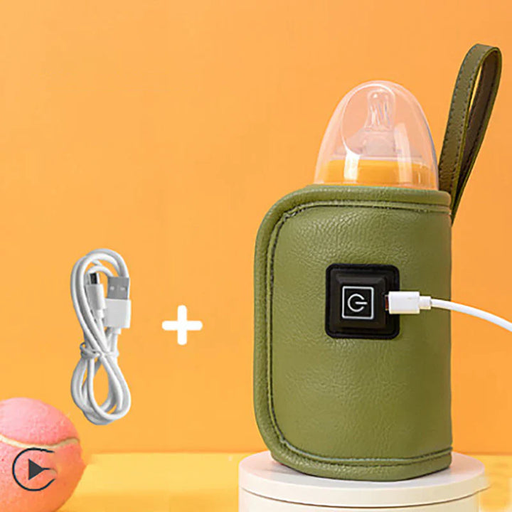 "USB mjölkvärmare för bekväm matning, kompakt design, justerbar temperatur, perfekt för resor och bärbar användning."