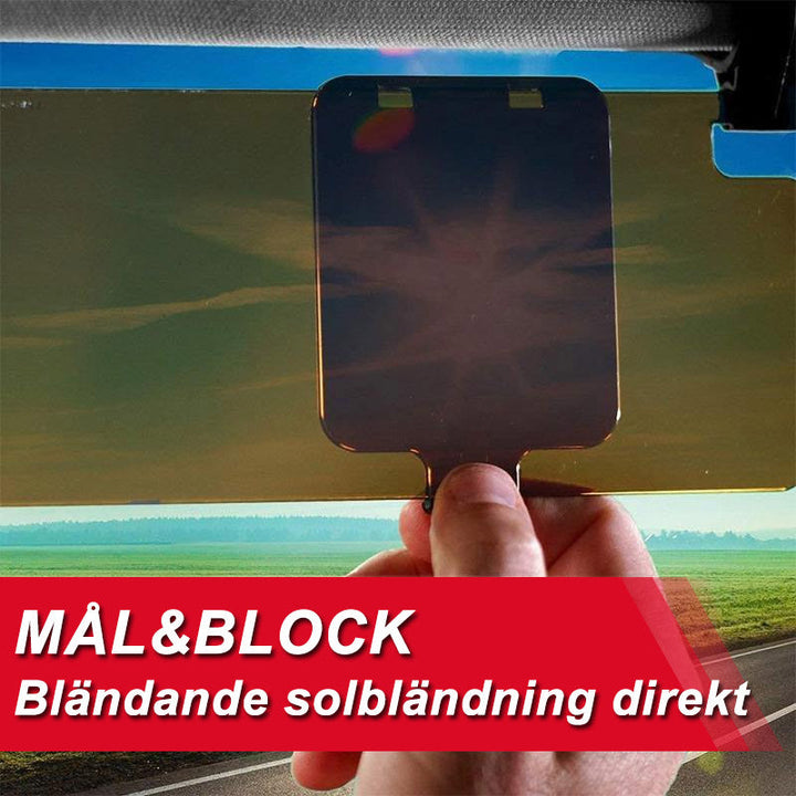 "UV-solskydd för bilar, bländskyddande, enkelt att installera med hållbart material, skyddar mot UV-strålning och bländning."