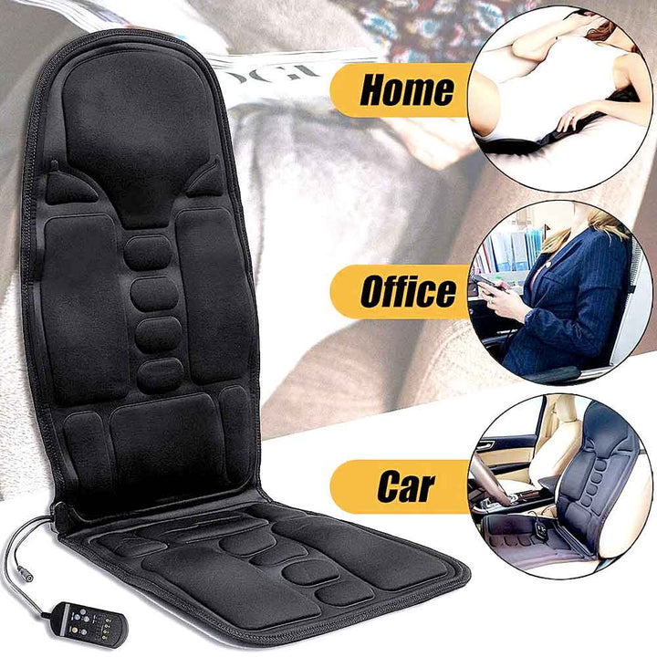 Optimal komfort med värme och djupmassage; en portabel massagekudde för nacke, rygg och axlar.