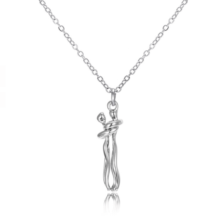 "Vackert par kram halsband i koppardesign, symboliserar evig kärlek och sammanhållning för älskare."