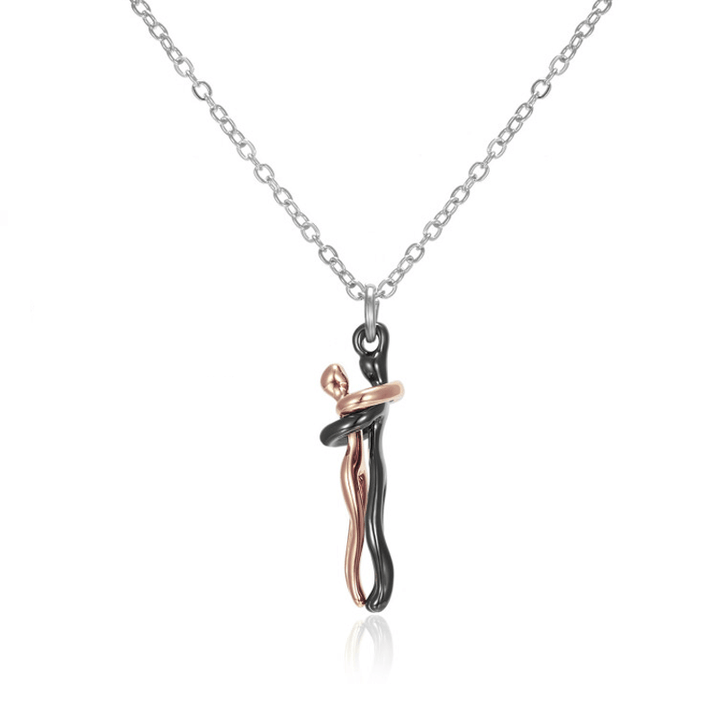 "Vackert par kram halsband i koppardesign, symboliserar evig kärlek och sammanhållning för älskare."