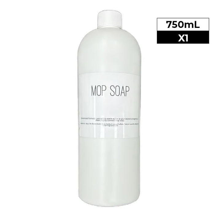 Väldoftande mopp-tvål i flaska, blommig och citrusdoft, för effektiv golvrengöring. Miljövänlig design, 750 ml.
