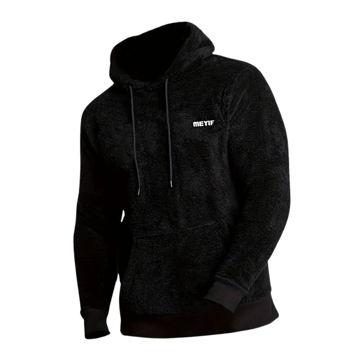 Varm herr hoodie Emil med mjukt plyschfoder och huva, perfekt för kalla höst- och vinterdagar.