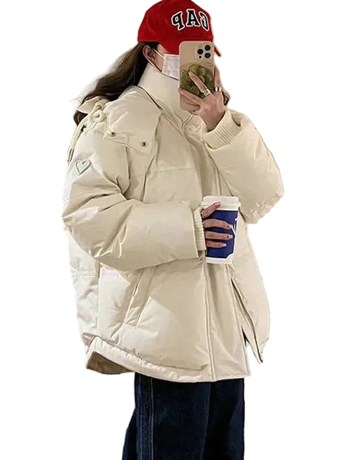 Varm vinterjacka för dam med bekväm huva, perfekt för kallt väder, casual mode för kvinnor.