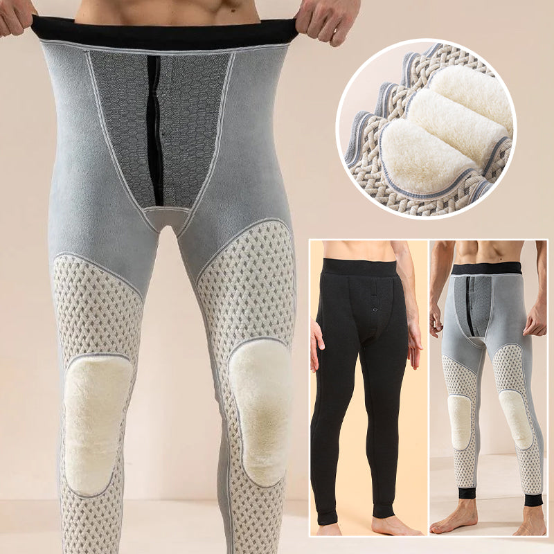"Värmebevarande termobyxor för män med ultra mjuk fleece, grafenuppvärmning och stilren design."