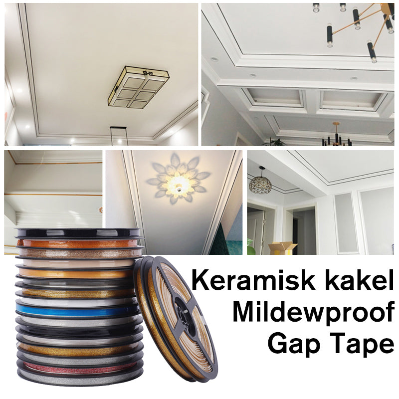 "Vattenbeständig dekorativ Gapi-tejp i silver, självlysande och mögelresistent för kakel, enkel applicering på keramik och gl