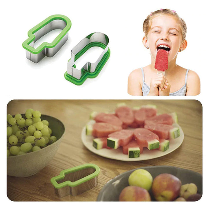 "Vattenmelonformad isglassform i grön och blå ABS-plast, perfekt för sommarlovets festliga isglassar och kalaspyssel."