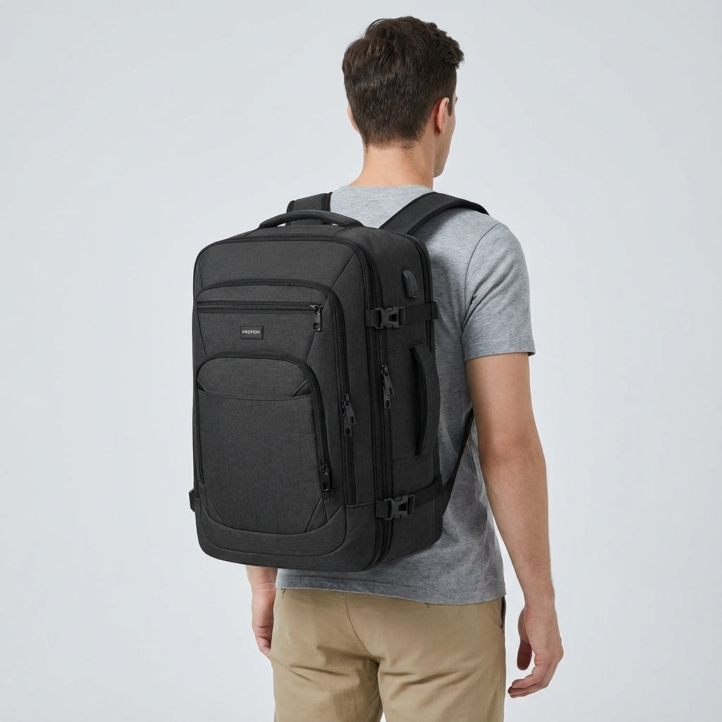 Smart FlightFold laptopryggsäck, vattentät och flexibel som handbagage. Expanderbar för affärsresor och vardag.