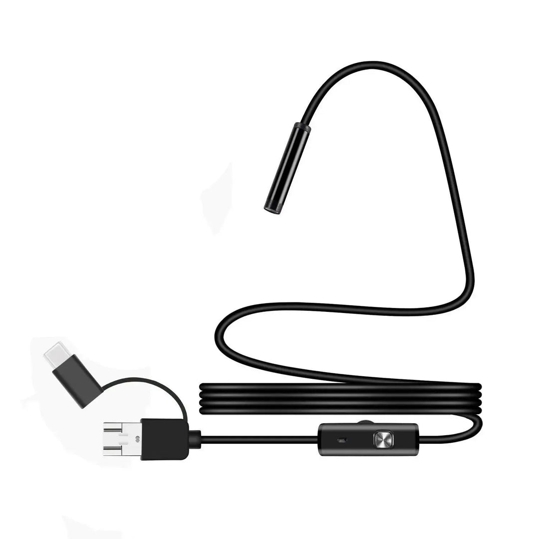 Komplett kit: Vattentät HD endoskopkamera med flexibel kabel, LED-ljus. Verktyg för mångsidig inspektion.