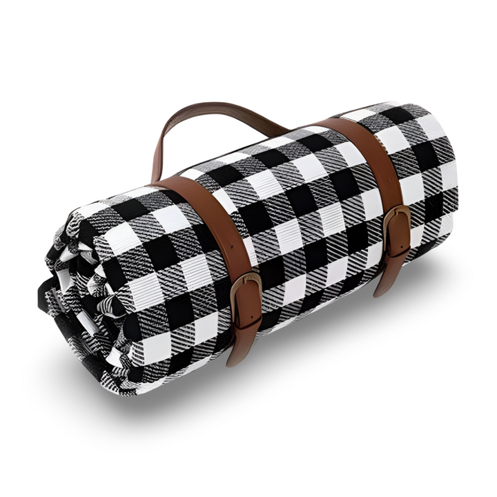 Somrig picknickfilt, vattenavvisande och lätt att vika ihop, med handtag för parken och uteliv.