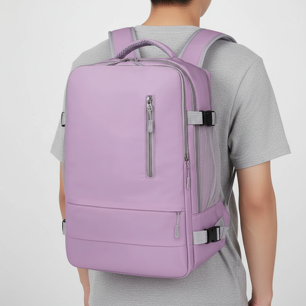 Unisex vattentät bagage- och reseryggsäck med inbyggd USB-port. Optimal för äventyr och stadsliv.