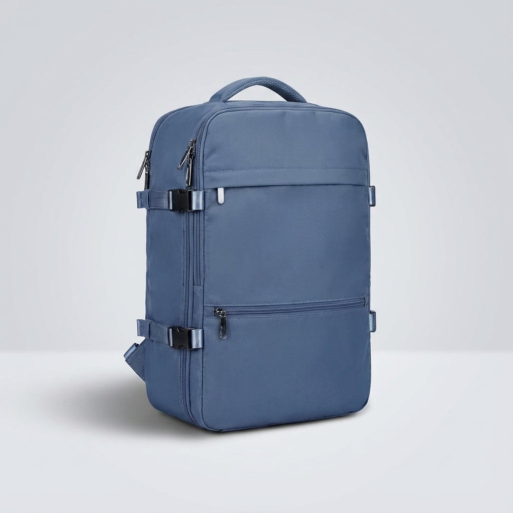 Stöldskyddad reseryggsäck SkyGuardBag i svart, designad för smartpackning och säker förvaring på weekendresor.