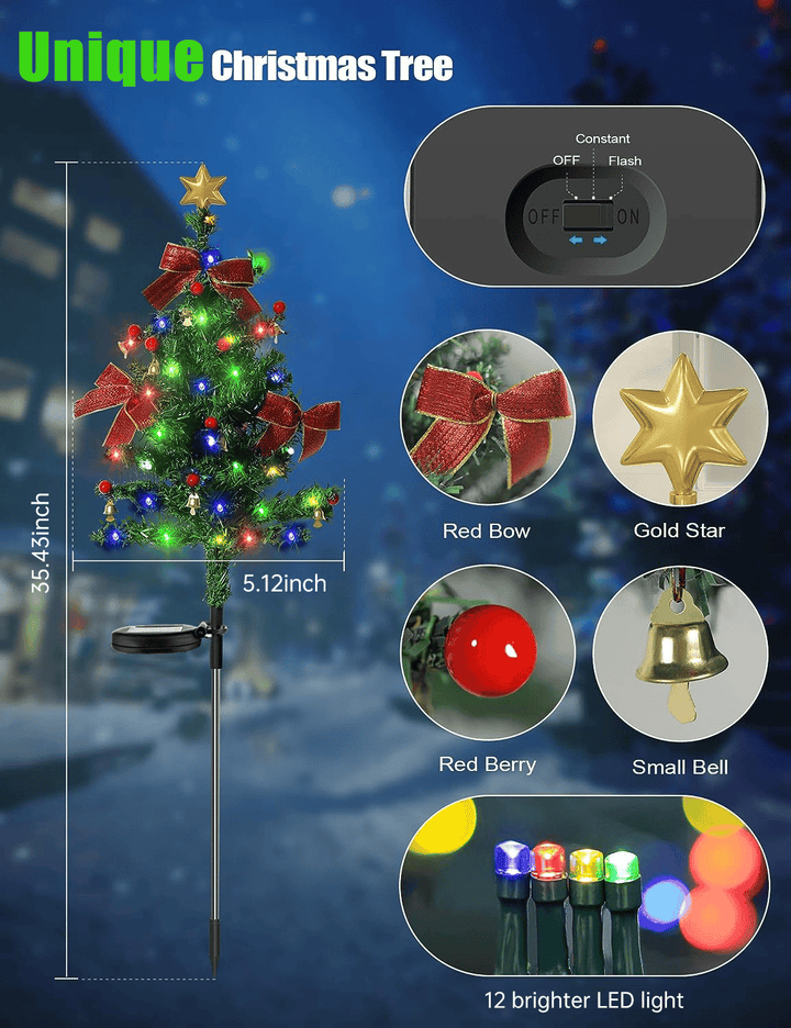 Närbild av festlig LED-julbelysning, solcellsdriven och energisnål för vacker glans utomhus.