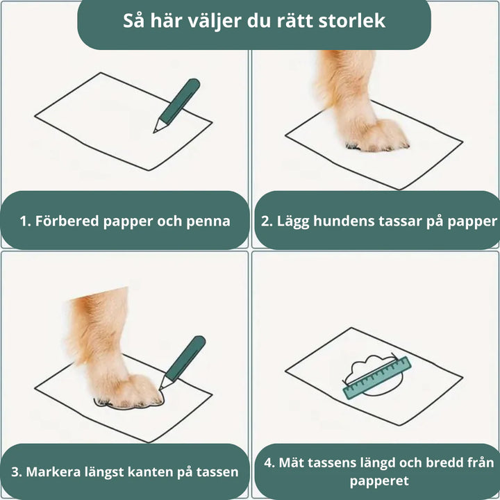 Bekväma hundskor med justerbara remmar för perfekt passform. Vattentäta och reflekterande för komfort.