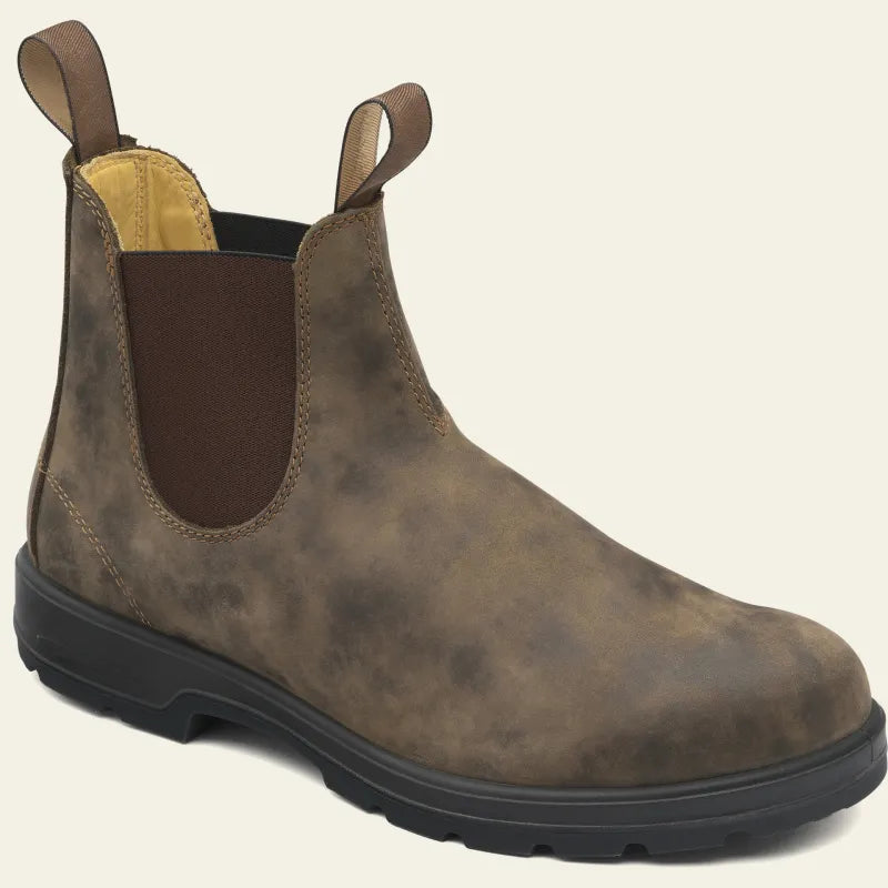 Eleganta grå Chelsea-stövlar för män, vattentäta och slip-on. Mångsidiga höst- och vinterstövlar för vardagsbruk.