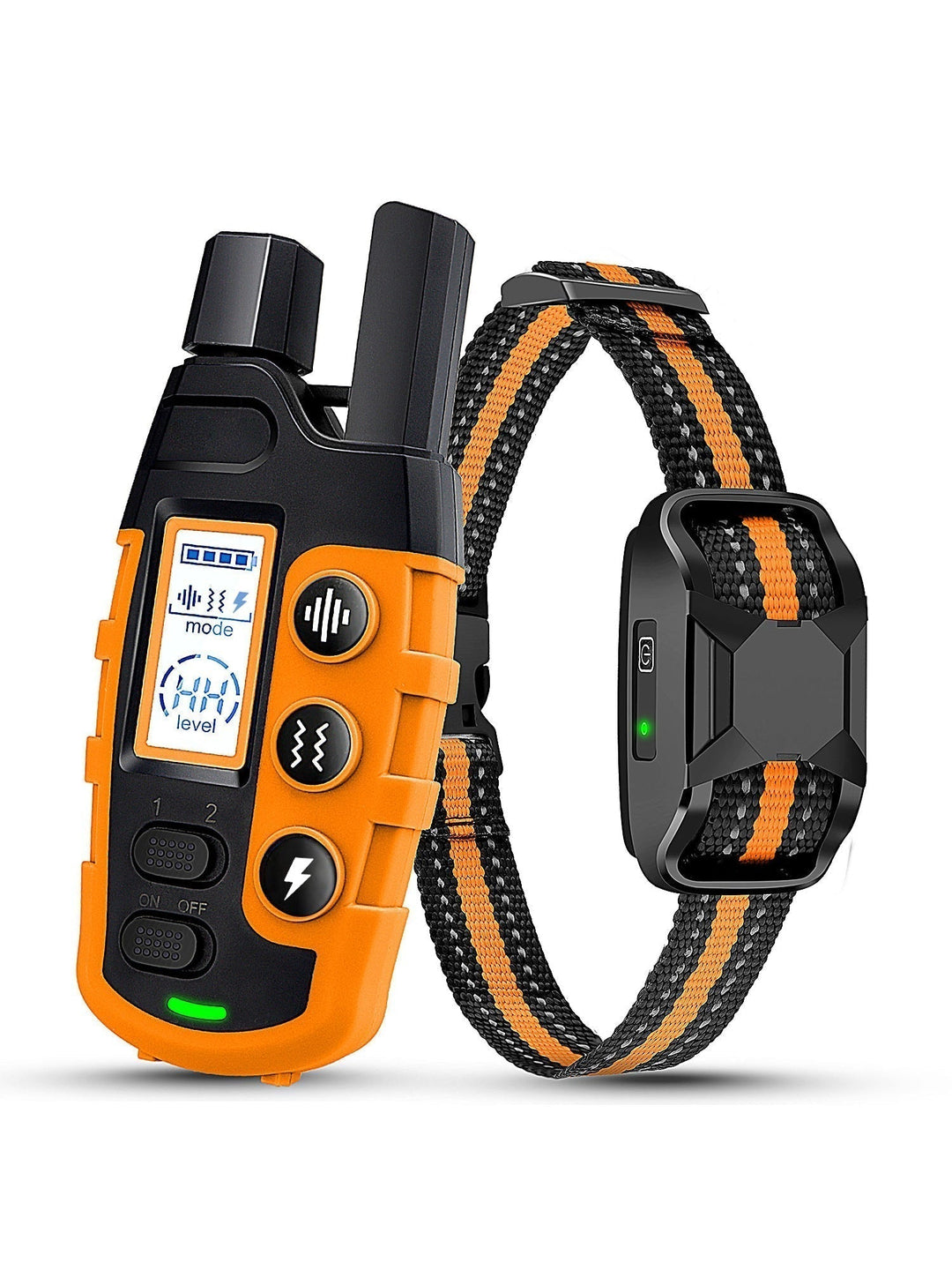 Fjärrstyrt elektroniskt hundhalsband för effektiv hundträning utomhus och förbättrad lydnad. Vattentätt.