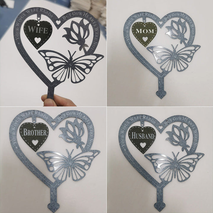 "Vattentät fjärilsskylt i korrugerad plast, med blomdekor för trädgårdsdekoration, mäter 16x14x5 cm."