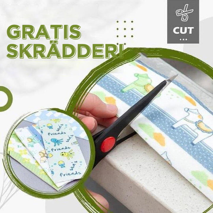 "Vattentät kökstätningstejp non-woven självhäftande, grå tejp med molnmotiv, perfekt för skydd mot fukt i hemmet."