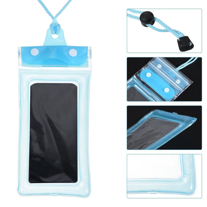 Vattentät mobilväska för vattensporter, PVC-material, högtransparens pekskärm, inkl. nyckelband, skyddar mot vatten.