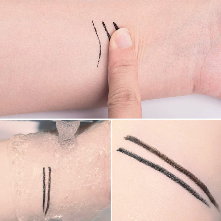 "Vattentät snabbtorkande eyeliner i elegant svart, tunn spets, lätt att använda för precis applicering."