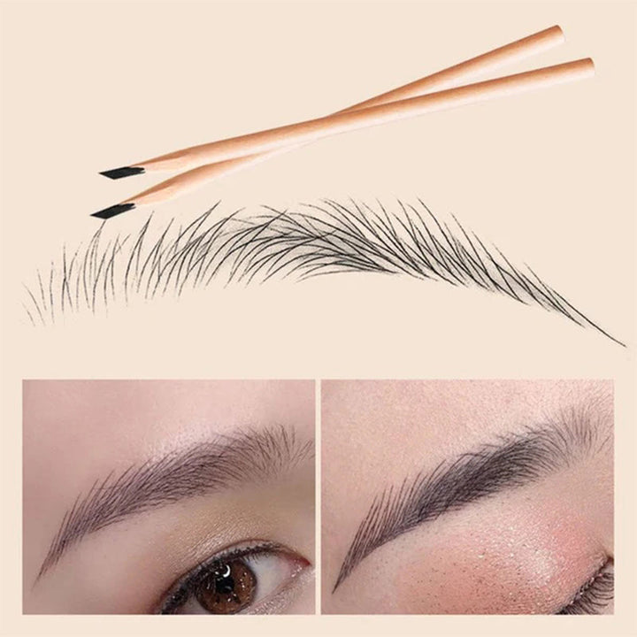 "Vattentät träögonbrynspenna i svart och brun för naturliga ögonbryn, perfekt för en hållbar och naturlig look."
