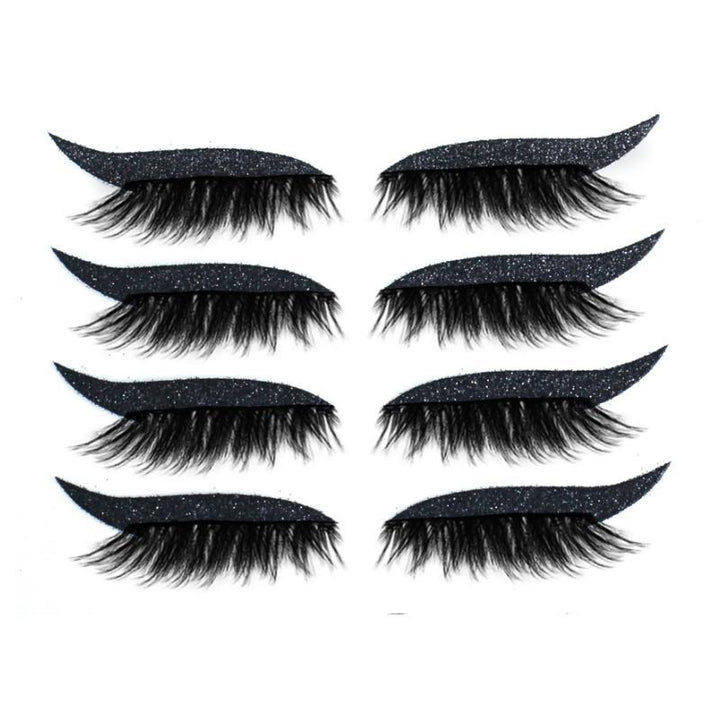 "Vattentäta, återanvändbara eyeliner- och ögonfransdekaler i olika färger, elegant design för kreativ makeup."