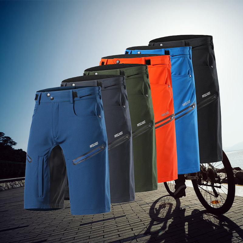 "Vattentäta cykelshorts för män med justerbar midja, reflexdetaljer och fickor, grå färg"
