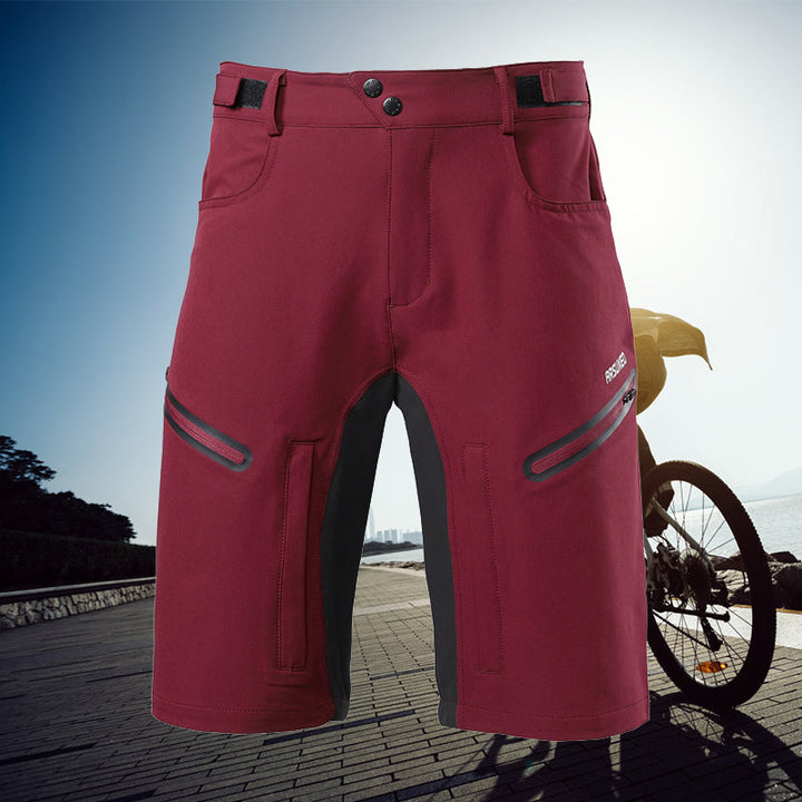 "Vattentäta cykelshorts för män med justerbar midja, reflexdetaljer och fickor, grå färg"