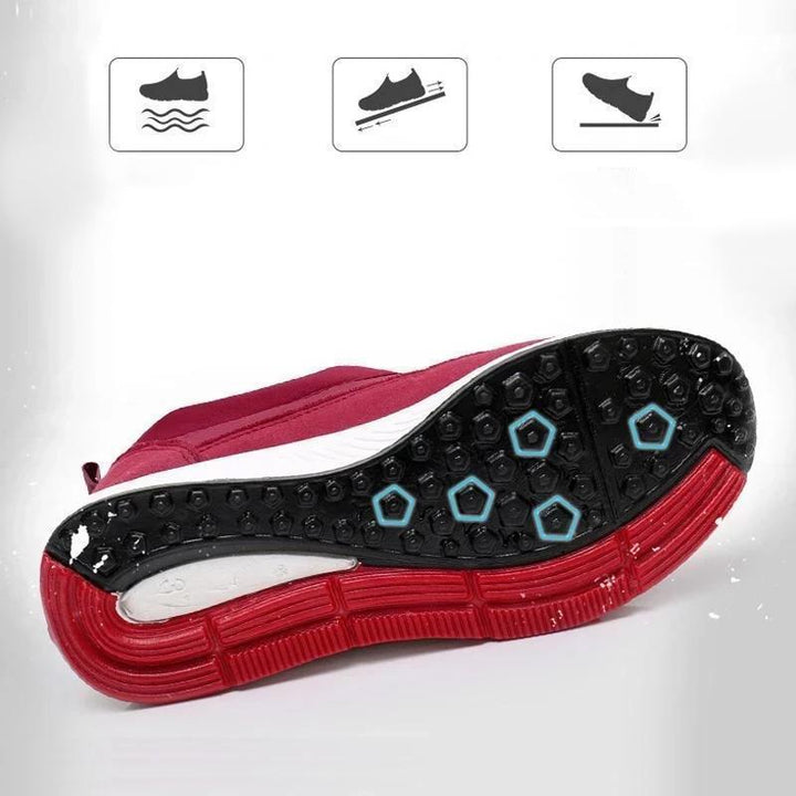 "Vattentäta dam snökängor, tjock plyschfoder, PVC-halksula, snygg design, perfekt för vinterpromenader."