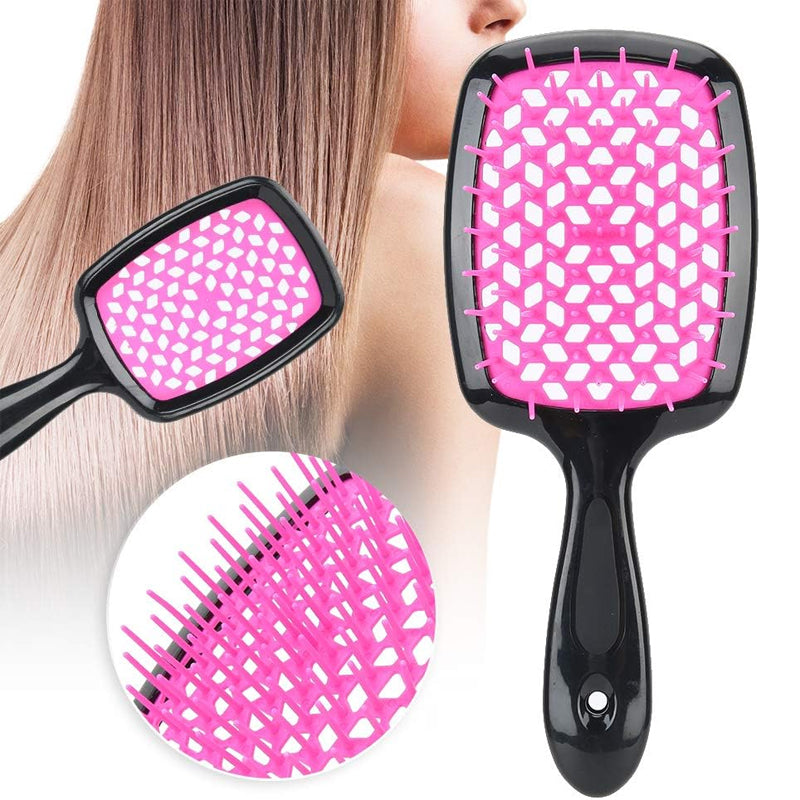"Ventilerad avtrasslande hårborste i grönt, rosa, rött, svart, vitt. Effektiv för trasselfritt hår. Beauty & Wellbeing."