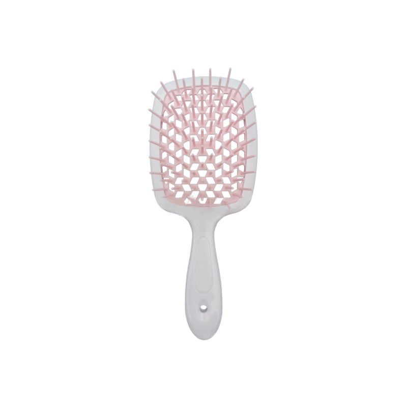 "Ventilerad avtrasslande hårborste i grönt, rosa, rött, svart, vitt. Effektiv för trasselfritt hår. Beauty & Wellbeing."