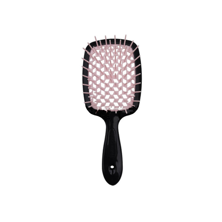 "Ventilerad avtrasslande hårborste i grönt, rosa, rött, svart, vitt. Effektiv för trasselfritt hår. Beauty & Wellbeing."