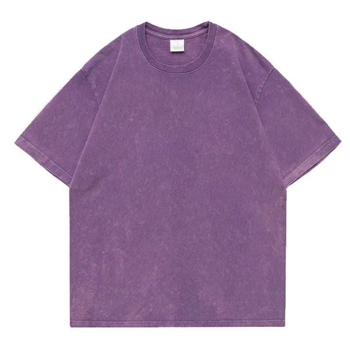 "Överdimensionerad lös T-shirt för män i svart bomull, visad framifrån med o-ringad krage, perfekt för avslappnad stil."